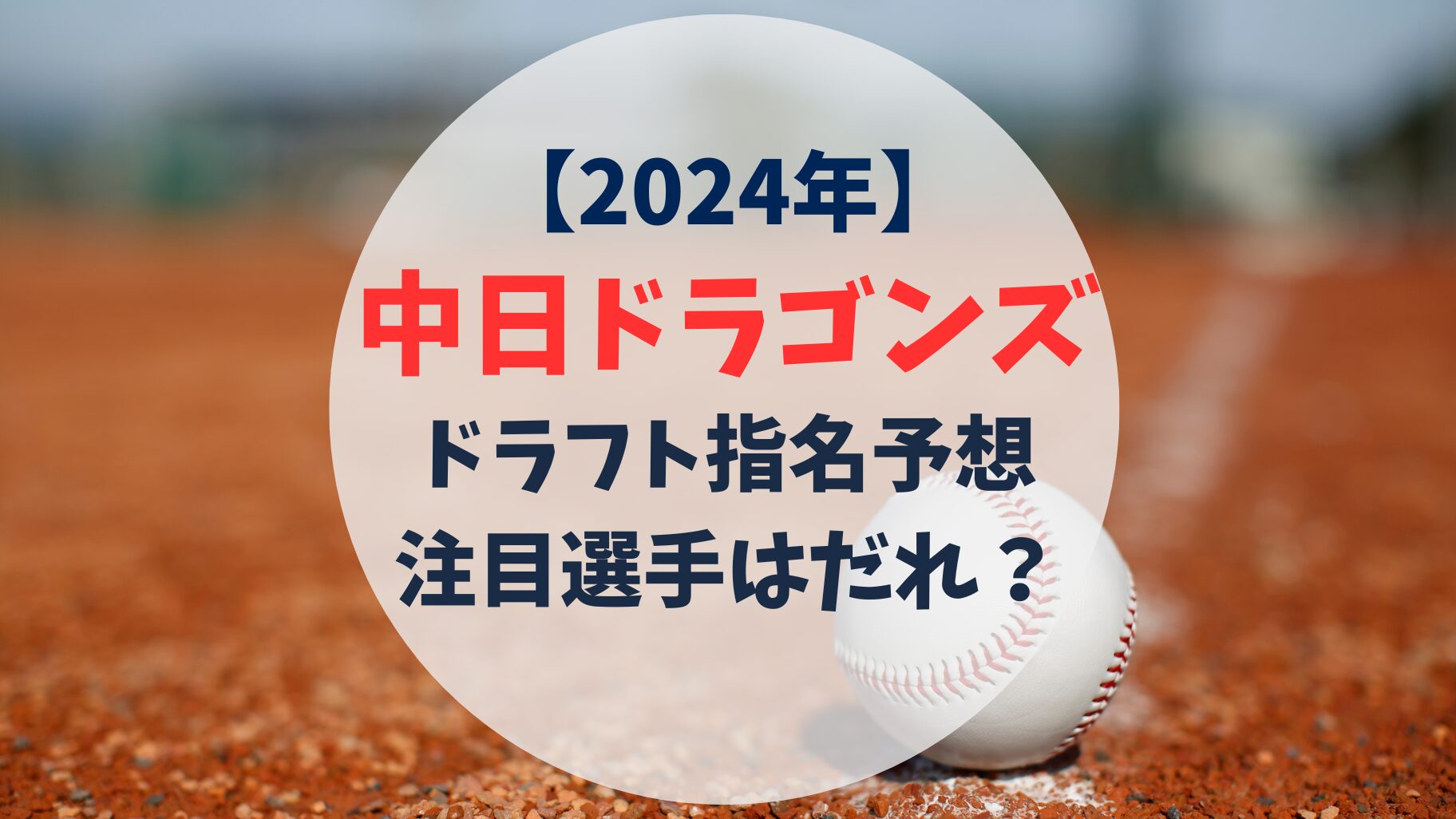 2024年　中日ドラゴンズ　ドラフト指名予想